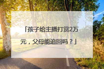 孩子给主播打赏2万元，父母能追回吗？