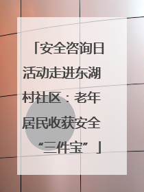 安全咨询日活动走进东湖村社区：老年居民收获安全“三件宝”