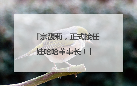 宗馥莉，正式接任娃哈哈董事长！
