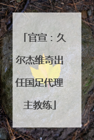 官宣：久尔杰维奇出任国足代理主教练