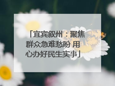 宜宾叙州：聚焦群众急难愁盼 用心办好民生实事