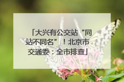大兴有公交站“同站不同名”！北京市交通委：全市排查
