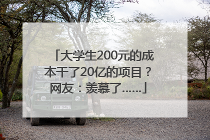 大学生200元的成本干了20亿的项目？网友：羡慕了……