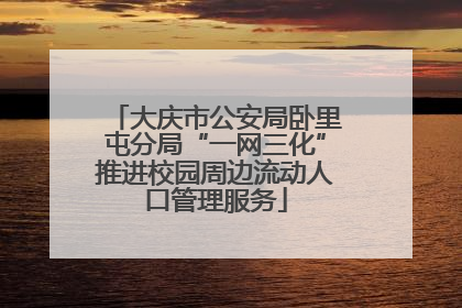 大庆市公安局卧里屯分局“一网三化”推进校园周边流动人口管理服务