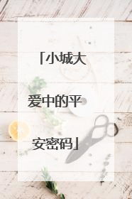 小城大爱中的平安密码