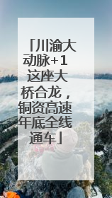 川渝大动脉+1 这座大桥合龙，铜资高速年底全线通车