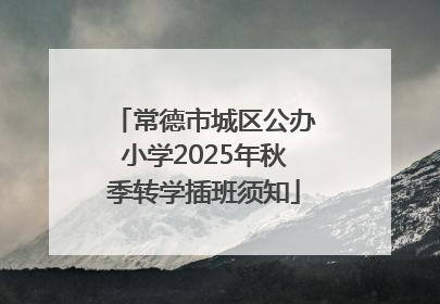 常德市城区公办小学2025年秋季转学插班须知