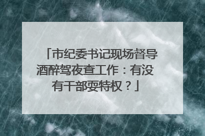 市纪委书记现场督导酒醉驾夜查工作：有没有干部耍特权？