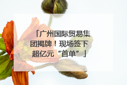 广州国际贸易集团揭牌！现场签下超亿元“首单”