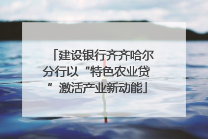 建设银行齐齐哈尔分行以“特色农业贷”激活产业新动能