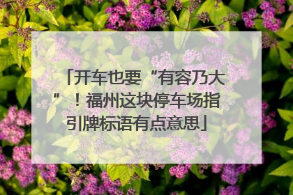 开车也要“有容乃大”！福州这块停车场指引牌标语有点意思