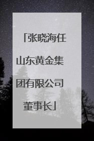 张晓海任山东黄金集团有限公司董事长
