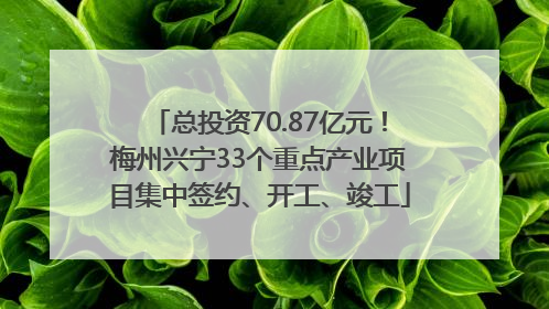 总投资70.87亿元！梅州兴宁33个重点产业项目集中签约、开工、竣工