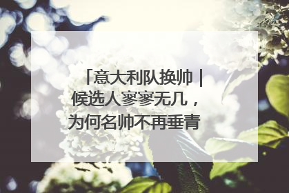 意大利队换帅｜候选人寥寥无几，为何名帅不再垂青“蓝衣军团”？