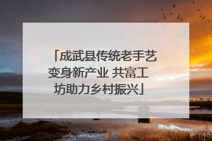 成武县传统老手艺变身新产业 共富工坊助力乡村振兴
