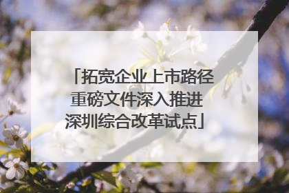 拓宽企业上市路径 重磅文件深入推进深圳综合改革试点