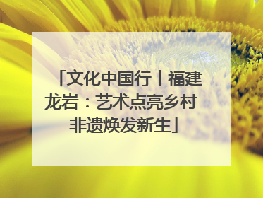 文化中国行丨福建龙岩:艺术点亮乡村 非遗焕发新生
