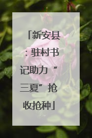 新安县：驻村书记助力“三夏”抢收抢种