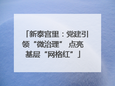 新泰宫里：党建引领“微治理” 点亮基层“网格红”