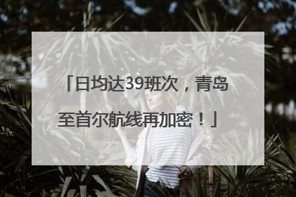 日均达39班次，青岛至首尔航线再加密！