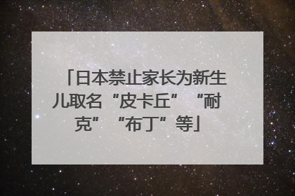 日本禁止家长为新生儿取名“皮卡丘”“耐克”“布丁”等