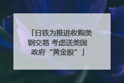 日铁为推进收购美钢交易 考虑送美国政府“黄金股”