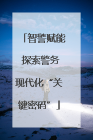 智警赋能 探索警务现代化“关键密码”