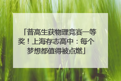 普高生获物理竞赛一等奖！上海存志高中：每个梦想都值得被点燃