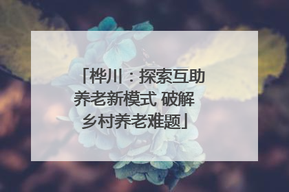 桦川：探索互助养老新模式 破解乡村养老难题