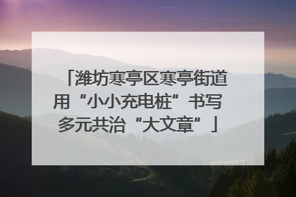 潍坊寒亭区寒亭街道用“小小充电桩”书写多元共治“大文章”
