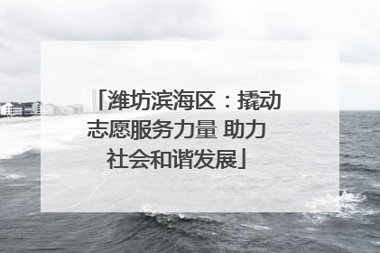 潍坊滨海区：撬动志愿服务力量 助力社会和谐发展