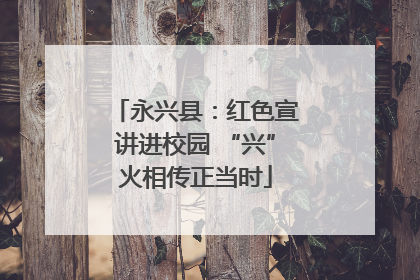 永兴县：红色宣讲进校园 “兴”火相传正当时
