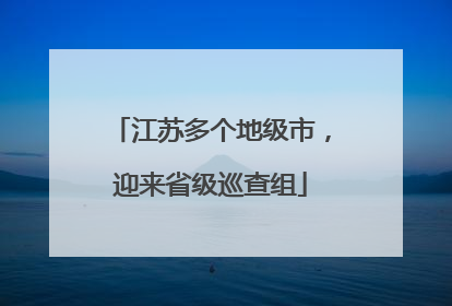 江苏多个地级市，迎来省级巡查组
