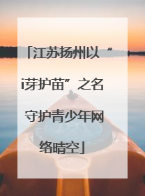 江苏扬州以“i芽护苗”之名 守护青少年网络晴空