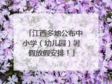 江西多地公布中小学（幼儿园）暑假放假安排！