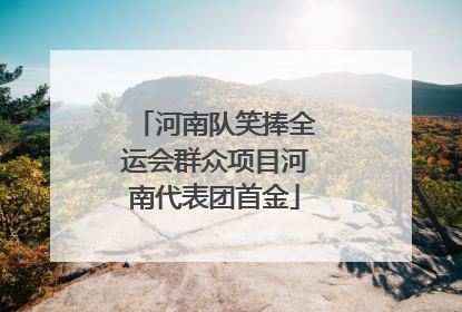 河南队笑捧全运会群众项目河南代表团首金