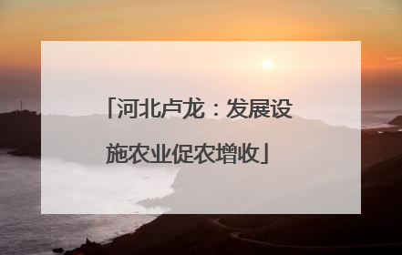 河北卢龙：发展设施农业促农增收