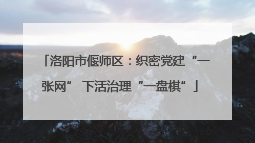 洛阳市偃师区：织密党建“一张网” 下活治理“一盘棋”