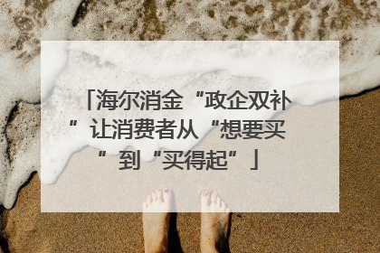 海尔消金“政企双补”让消费者从“想要买”到“买得起”