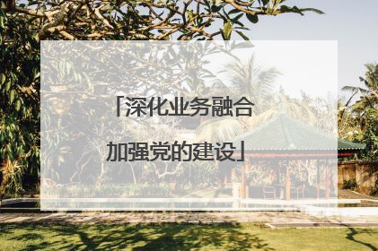 深化业务融合 加强党的建设