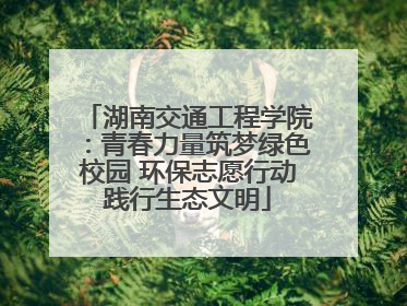 湖南交通工程学院：青春力量筑梦绿色校园 环保志愿行动践行生态文明
