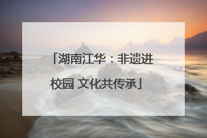 湖南江华：非遗进校园 文化共传承