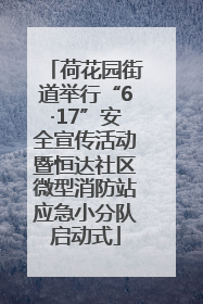 荷花园街道举行“6·17”安全宣传活动暨恒达社区微型消防站应急小分队启动式