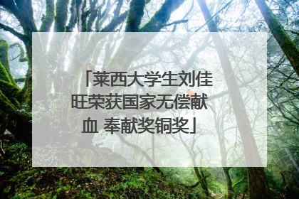 莱西大学生刘佳旺荣获国家无偿献血 奉献奖铜奖