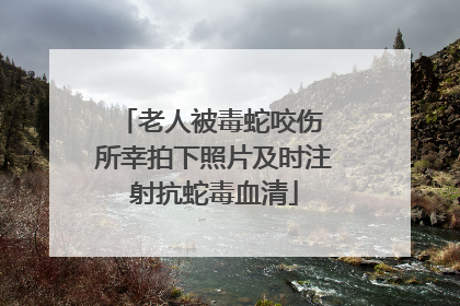 老人被毒蛇咬伤 所幸拍下照片及时注射抗蛇毒血清