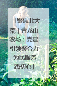 聚焦北大荒｜青龙山农场：党建引领聚合力 为民服务践初心