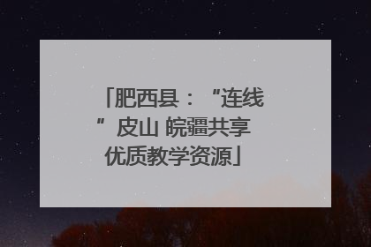 肥西县：“连线”皮山 皖疆共享优质教学资源