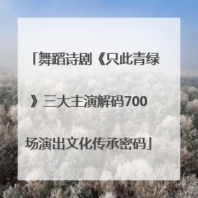 舞蹈诗剧《只此青绿》三大主演解码700场演出文化传承密码