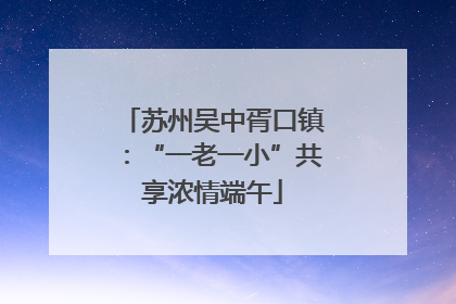 苏州吴中胥口镇：“一老一小”共享浓情端午
