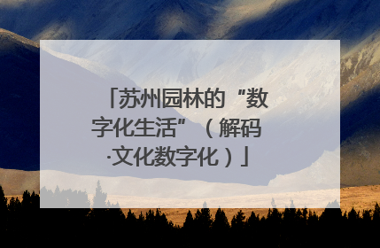苏州园林的“数字化生活”（解码·文化数字化）